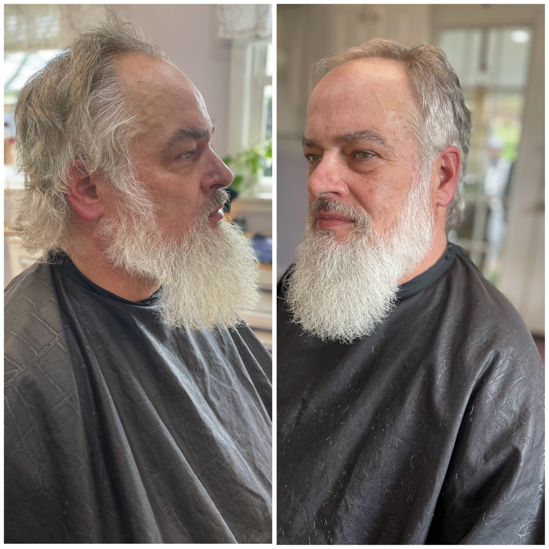 Men&rsquo;s cut and beard before and after