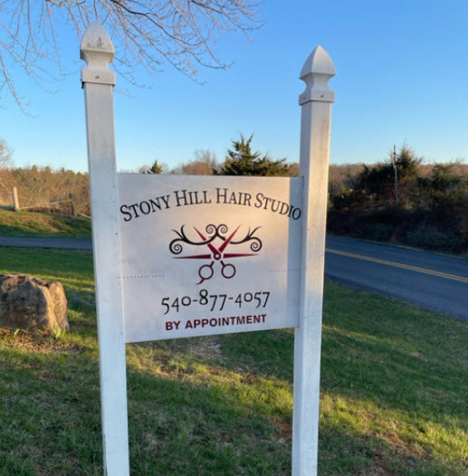 Stony Hill Hair Studio sign