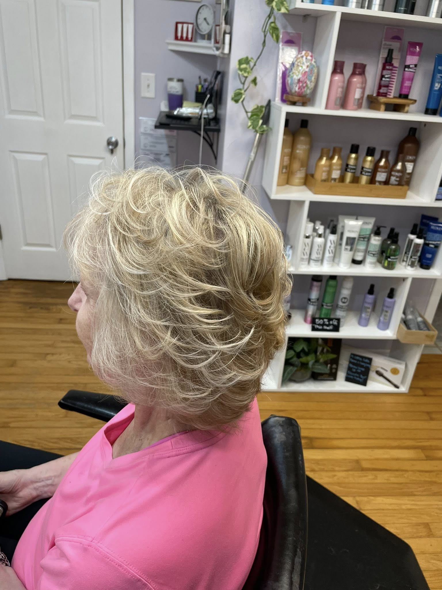 Short layered blonde