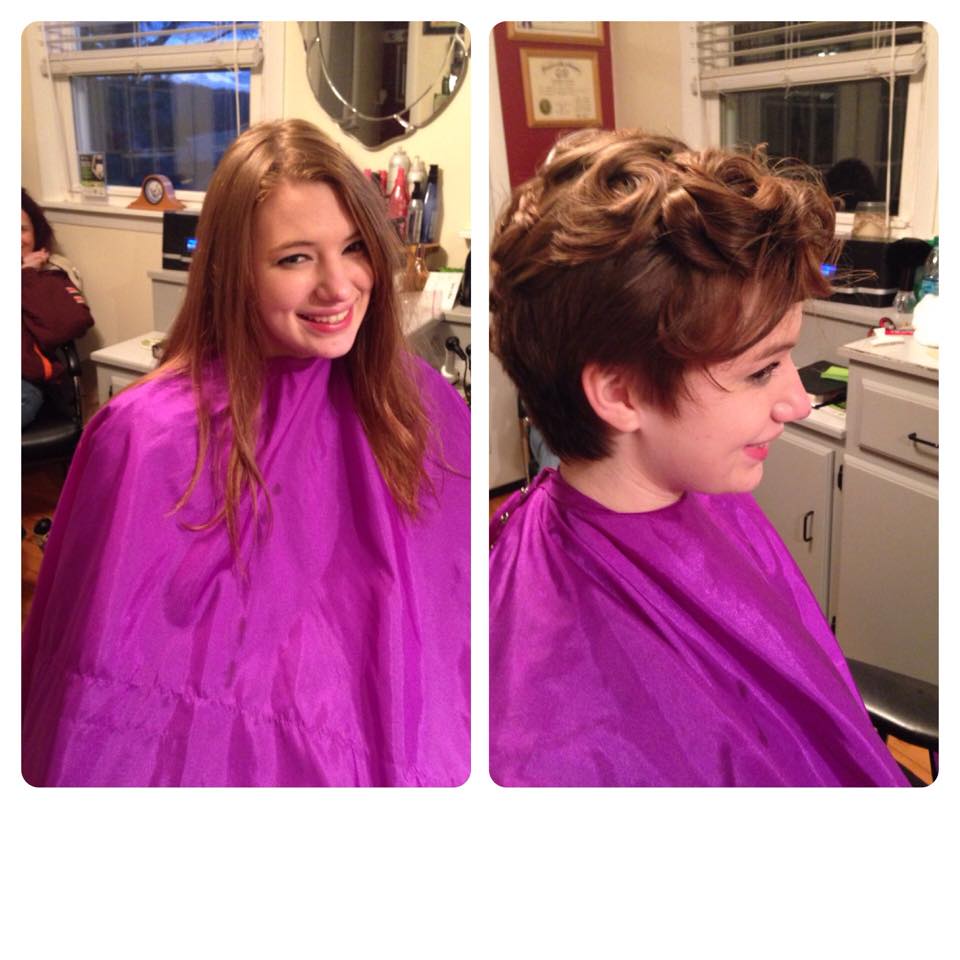 Colour and cut before and after